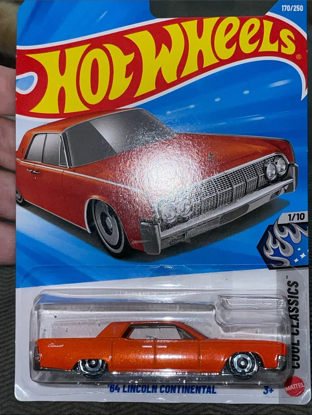 Hot Wheels Classic Red '65 Lincoln Continental Toy Car